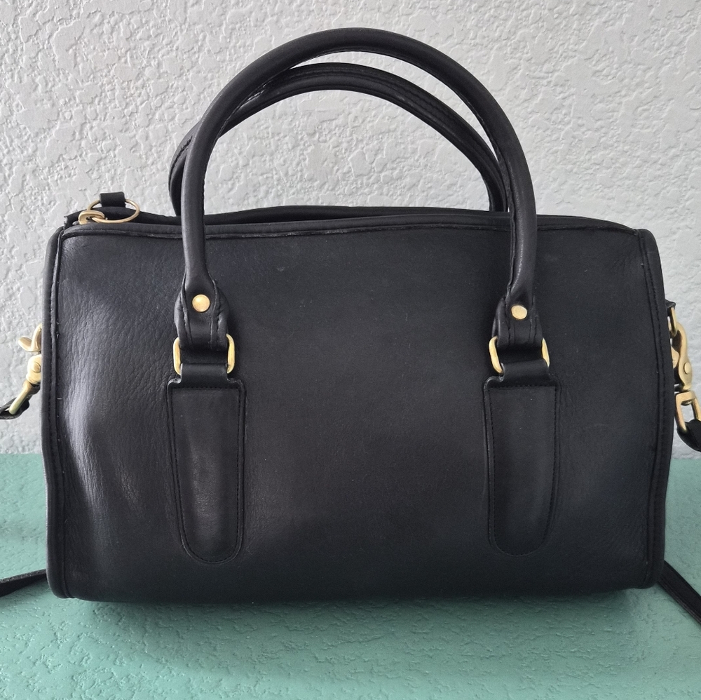 Vintage 80s Coach Madison Leather Satchel Crossbody Bag Black + Dust Bag - Picture 4 of 16